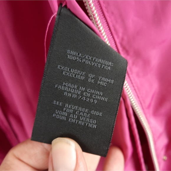 Steve Madden Pink Zip Front Long Raincoat - Picture 12 of 13